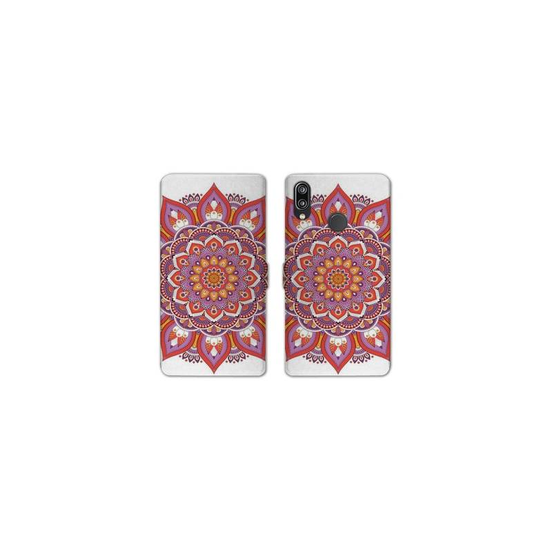 Housse cuir portefeuille Samsung Galaxy A20e Etnic abstrait Rosas orange