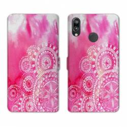 Housse cuir portefeuille Samsung Galaxy A20e Etnic abstrait Bouclier rose