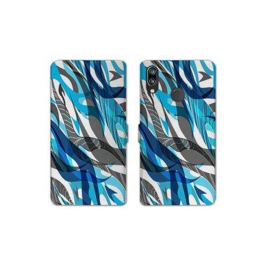 Housse cuir portefeuille Samsung Galaxy A20e Etnic abstrait Algue