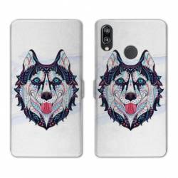 Housse cuir portefeuille Samsung Galaxy A20e Ethniques Husky Color