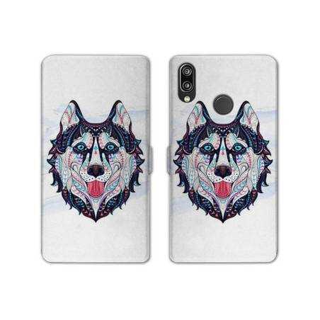Housse cuir portefeuille Samsung Galaxy A20e Ethniques Husky Color