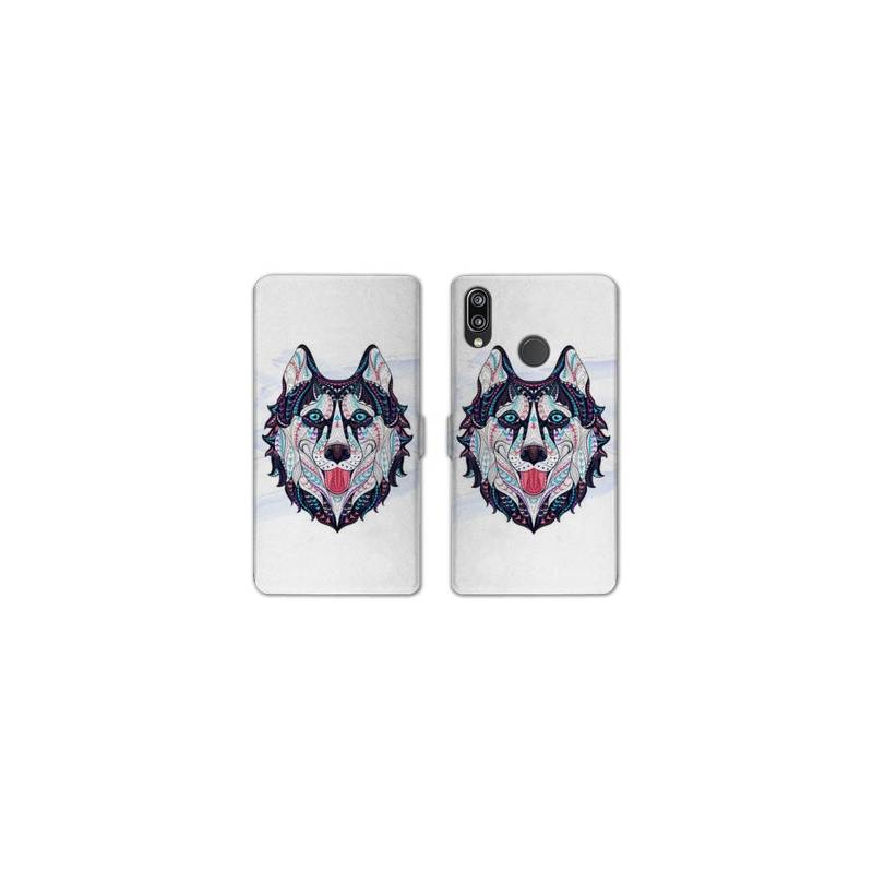 Housse cuir portefeuille Samsung Galaxy A20e Ethniques Husky Color