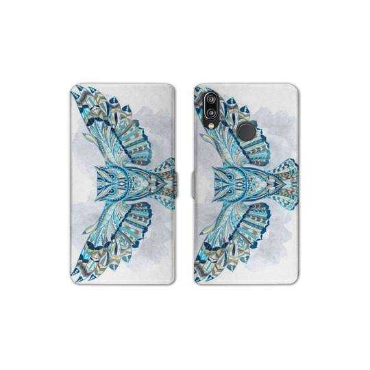 Housse cuir portefeuille Samsung Galaxy A20e Ethniques Hibou B