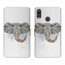 Housse cuir portefeuille Samsung Galaxy A20e Ethniques Elephant Color B