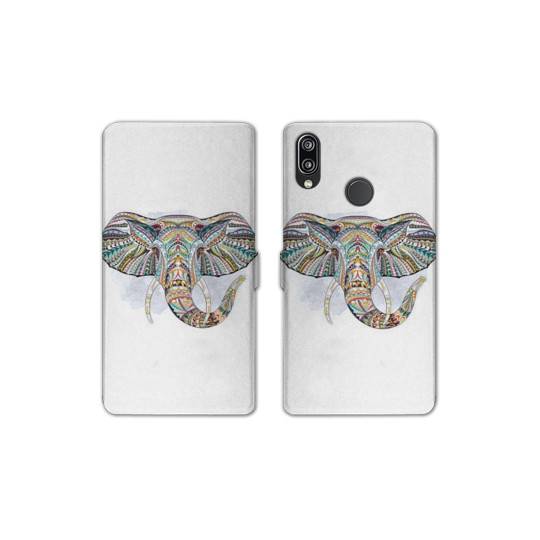 Housse cuir portefeuille Samsung Galaxy A20e Ethniques Elephant Color B