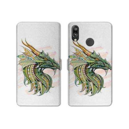 Housse cuir portefeuille Samsung Galaxy A20e Ethniques Dragon Color