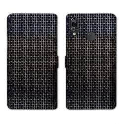 Housse cuir portefeuille Samsung Galaxy A20e Texture metal