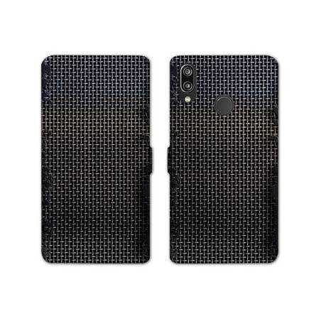 Housse cuir portefeuille Samsung Galaxy A20e Texture metal