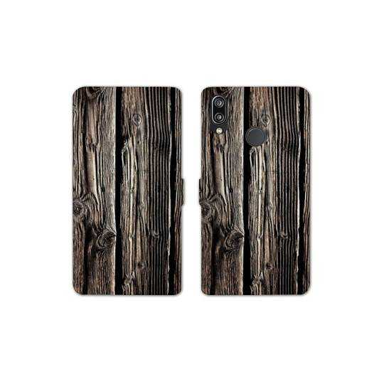 Housse cuir portefeuille Samsung Galaxy A20e Texture bois