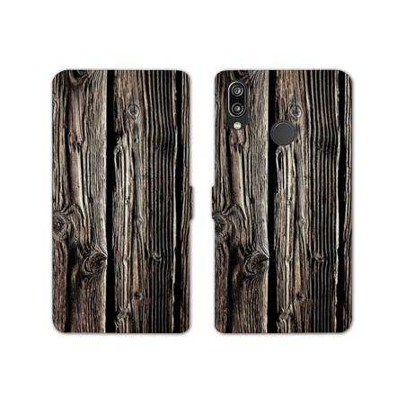 Housse cuir portefeuille Samsung Galaxy A20e Texture bois