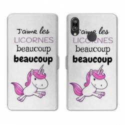 Housse cuir portefeuille Samsung Galaxy A20e Decale licorne