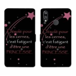 Housse cuir portefeuille Samsung Galaxy A20e Humour princesse