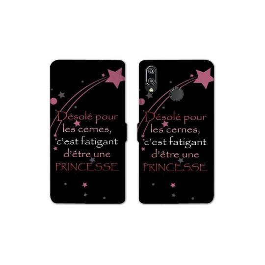Housse cuir portefeuille Samsung Galaxy A20e Humour princesse