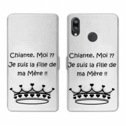 Housse cuir portefeuille Samsung Galaxy A20e Humour Moi chiante