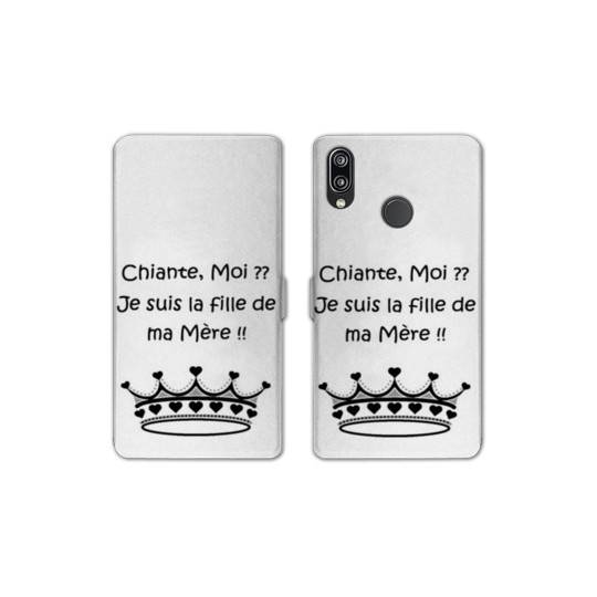 Housse cuir portefeuille Samsung Galaxy A20e Humour Moi chiante