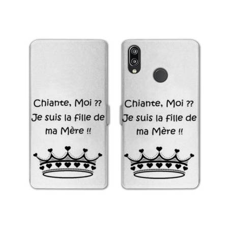 Housse cuir portefeuille Samsung Galaxy A20e Humour Moi chiante