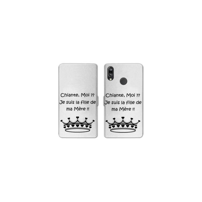Housse cuir portefeuille Samsung Galaxy A20e Humour Moi chiante