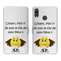 Housse cuir portefeuille Samsung Galaxy A20e Humour Moi chiant