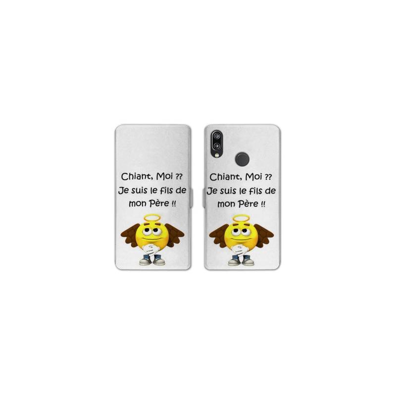 Housse cuir portefeuille Samsung Galaxy A20e Humour Moi chiant