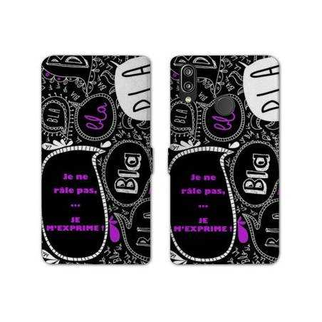 Housse cuir portefeuille Samsung Galaxy A20e Humour je rale