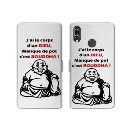 Housse cuir portefeuille Samsung Galaxy A20e Humour Bouddha