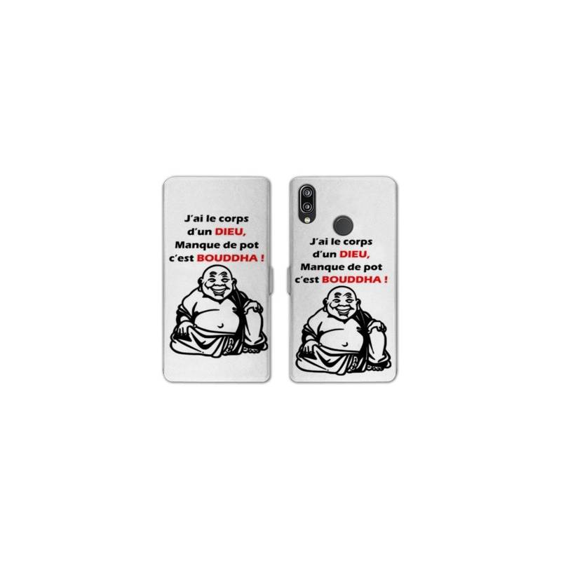 Housse cuir portefeuille Samsung Galaxy A20e Humour Bouddha
