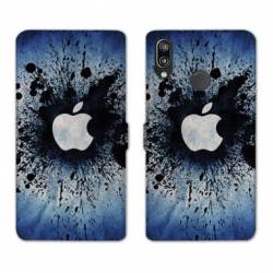 Housse cuir portefeuille Samsung Galaxy A20e Pomme éclaboussure