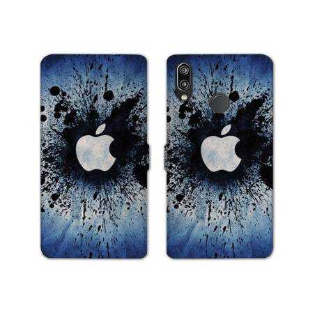 Housse cuir portefeuille Samsung Galaxy A20e Pomme éclaboussure