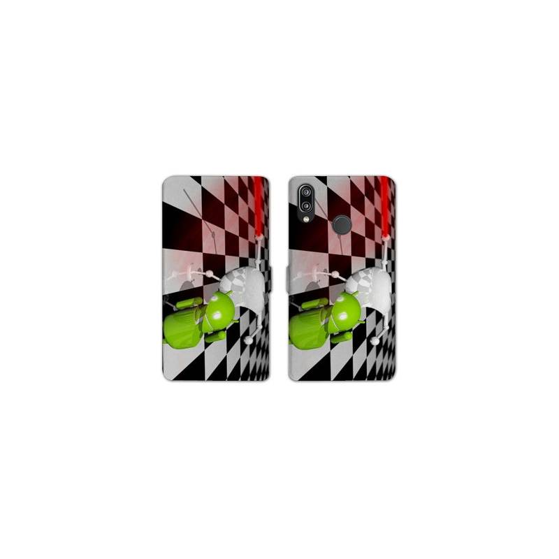 Housse cuir portefeuille Samsung Galaxy A20e Damier