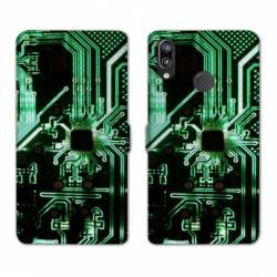 Housse cuir portefeuille Samsung Galaxy A20e Trompe œil composant