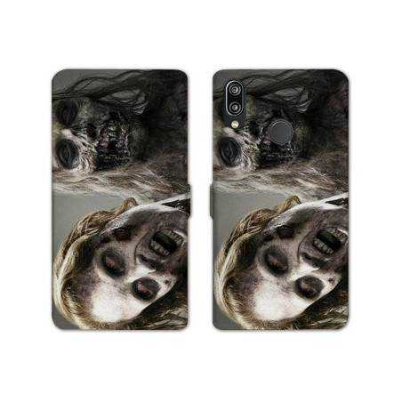 Housse cuir portefeuille Samsung Galaxy A20e Zombie blanc