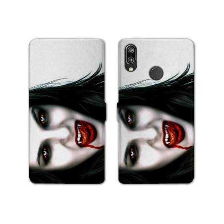 Housse cuir portefeuille Samsung Galaxy A20e Vampire blanc