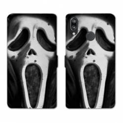 Housse cuir portefeuille Samsung Galaxy A20e Scream noir