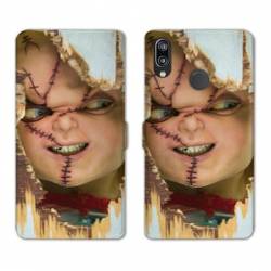 Housse cuir portefeuille Samsung Galaxy A20e Chucky Blanc