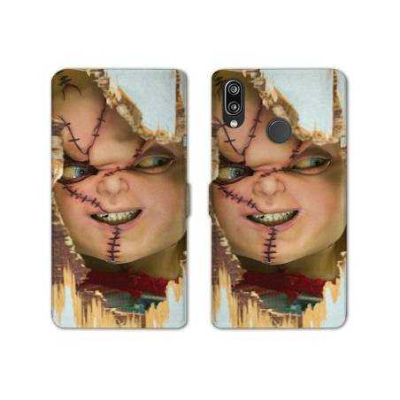 Housse cuir portefeuille Samsung Galaxy A20e Chucky Blanc