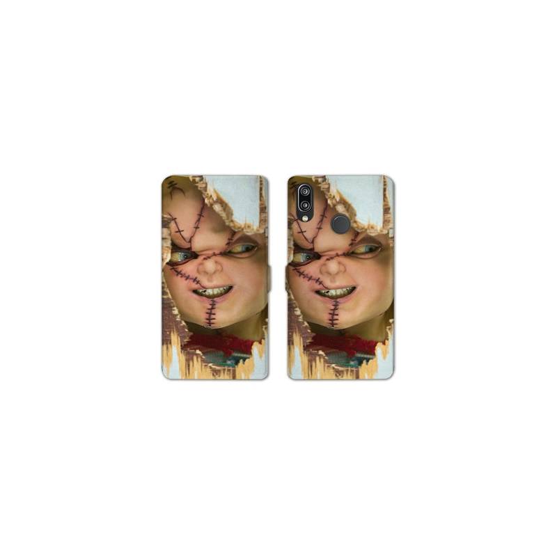 Housse cuir portefeuille Samsung Galaxy A20e Chucky Blanc