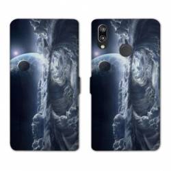 Housse cuir portefeuille Samsung Galaxy A20e Tunnel nuageux