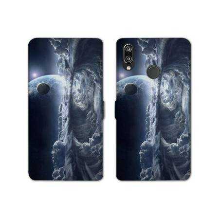 Housse cuir portefeuille Samsung Galaxy A20e Tunnel nuageux