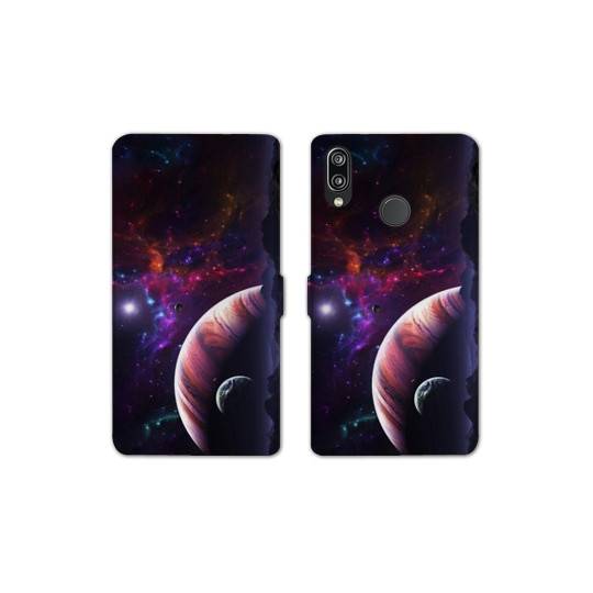 Housse cuir portefeuille Samsung Galaxy A20e Planete rouge