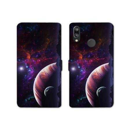 Housse cuir portefeuille Samsung Galaxy A20e Planete rouge