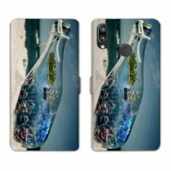 Housse cuir portefeuille Samsung Galaxy A20e Mer Bouteille