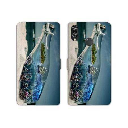 Housse cuir portefeuille Samsung Galaxy A20e Mer Bouteille