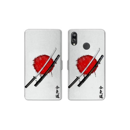 Housse cuir portefeuille Samsung Galaxy A20e Japon épée