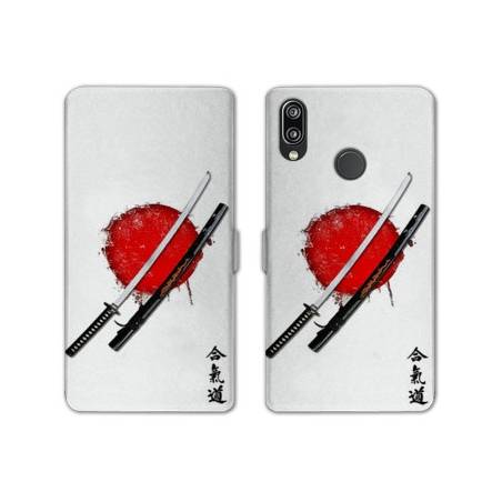 Housse cuir portefeuille Samsung Galaxy A20e Japon épée