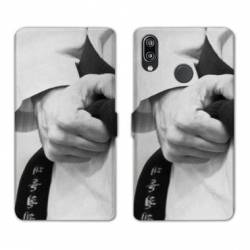 Housse cuir portefeuille Samsung Galaxy A20e Judo Kimono