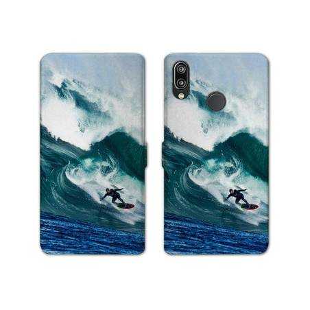 Housse cuir portefeuille Samsung Galaxy A20e Surf vague