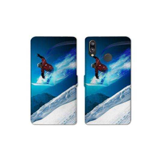 Housse cuir portefeuille Samsung Galaxy A20e Snowboard saut