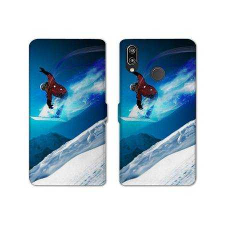 Housse cuir portefeuille Samsung Galaxy A20e Snowboard saut