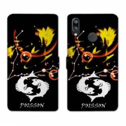 Housse cuir portefeuille Samsung Galaxy A20e signe zodiaque Poisson