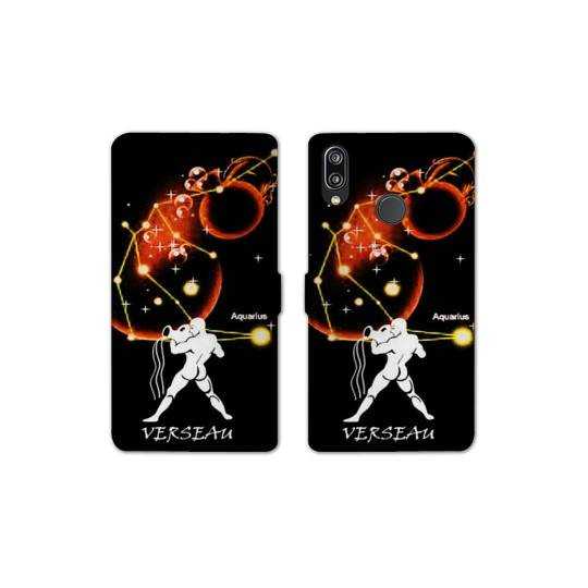 Housse cuir portefeuille Samsung Galaxy A20e signe zodiaque Verseau
